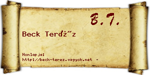 Beck Teréz névjegykártya